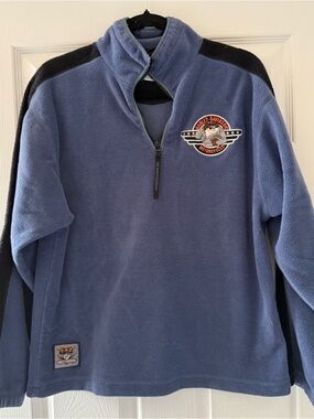 Vintage Harley-Davidson Taz Fleece Quarter Zip Pullover Blue/Black (2000)